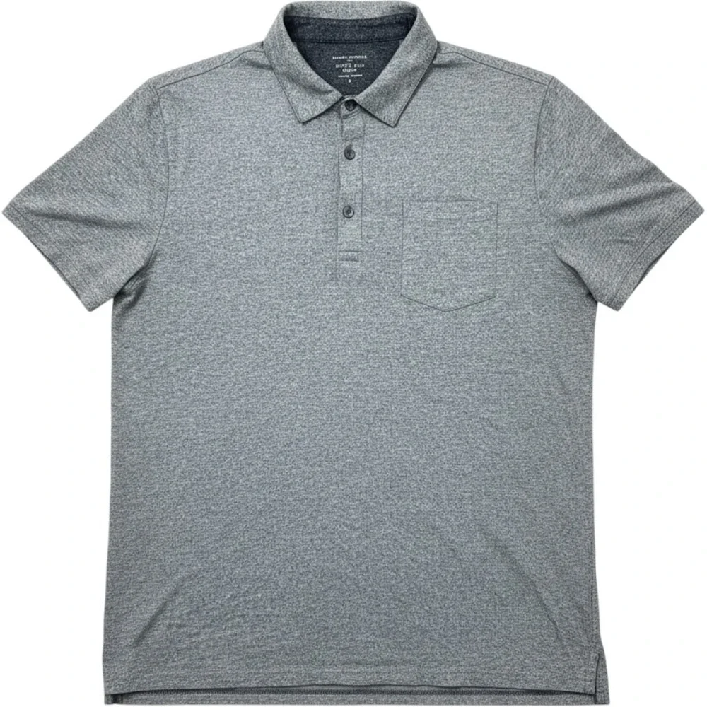 Banana Republic Mens Quick Dry Polo Shirt Chest Pocket Large Gray